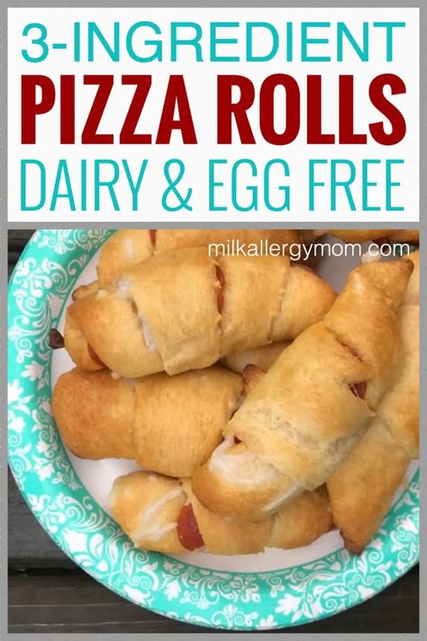 Dairy Free Crescent Pizza Rolls #LuxuriousWhippedCreamTreats Milk Allergy Recipes, Pepperoni Crescent Rolls, Crescent Pizza, Dairy Free Recipes For Kids, Milk Allergy Mom, Dairy Free Lunch, Dairy Free Pizza, Dairy Free Cooking, Pepperoni Rolls