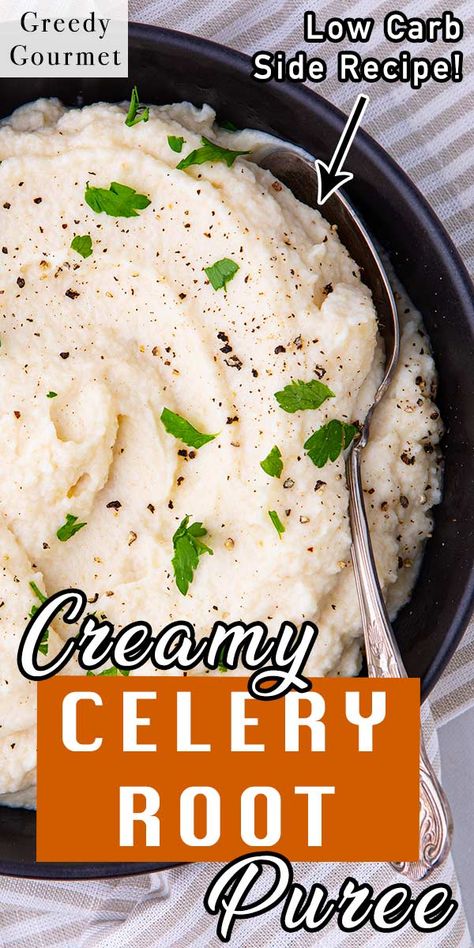 Celery Root Puree, Celery Recipes, Celery Root, Brown Spots Removal, Low Carb Sides, Low Carb Side Dishes, Mascarpone Cheese, Tasty Recipe, Pureed Food Recipes