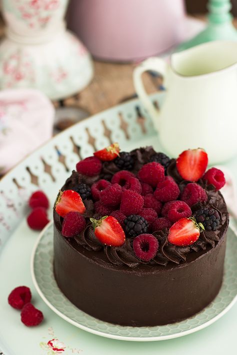 Tarta de Chocolate Saludable Deliciosa sin gluten sin harina Healthy Chocolate Cake, Chocolate Cake Designs, Bolo Fit, Chocolate Cake Decoration, Decadent Cakes, Chocolate Cakes, Cake Pictures, Special Cake, Vegan Cake