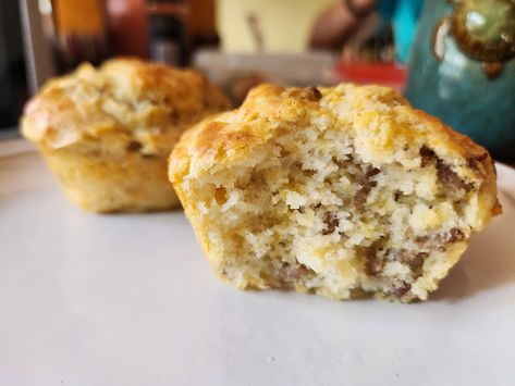 FeauxCajun.Com: Sourdough Stories #20 - Sausage Egg & Cheese Biscuit "Muffins" Sourdough Biscuit, Sausage Egg Cheese Biscuit, Sausage Cheese Muffins, Biscuit Muffins, Cheese Sourdough, Sausage Breakfast Muffins, Savory Breakfast Muffins, Brand New Phone, Sourdough Muffins