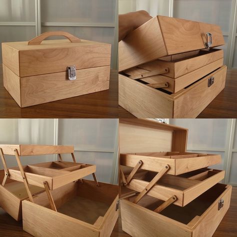 Wood Box Design, Wooden Tool Boxes, Supermarket Design, Construction Diy, Diy Wooden Projects, Carpentry Diy, Tool Boxes, Folding Furniture, Wooden Projects