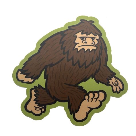 Bigfoot Cute sticker. 3.3" W x 3.5" L Bigfoot Illustration Cartoon, Bigfoot Art Cute, Cute Bigfoot, Bigfoot Illustration, Treasure Hunt Map, Bigfoot Art, Sticker Inspo, Monkey Design, Outdoor Stickers