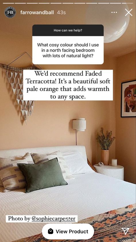 Farrow And Ball Faded Terracotta, Faded Terracotta Farrow And Ball, Faded Terracotta, Bedroom Colour, Bedroom Colour Palette, Farrow And Ball, Pale Orange, Main Bedroom, Wedding Lights