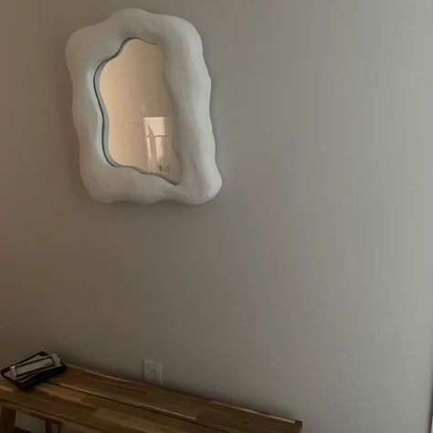 Plaster Mirror, Diy Plaster, Mirror Inspiration, Attic Design, Plaster Of Paris, Mirror Photo, Plaster Walls, Diy Mirror, My Works