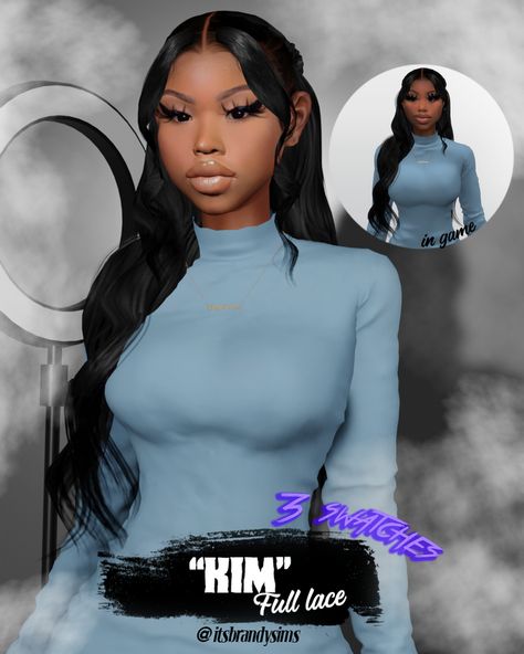 Brandy Sims Hair, Brandy Sims, The Sims 4 Cabelos, Mesh Texture, Sims 4 Traits, Sims 4 Black Hair, Sims 4 Cas Mods, The Sims 4 Skin, Sims 4 Cc Kids Clothing