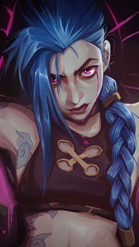 4K Jinx Arcane Wallpaper Explore more Character, Get Jinxed, Jinx Arcane, League of Legends, Music Video wallpaper. https://www.whatspaper.com/4k-jinx-arcane-wallpaper/ Anime Character, Piercings, Wallpapers, Iphone, Anime, Blue