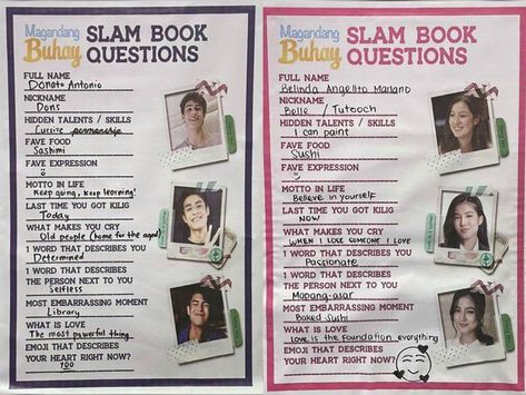 Slam Book, Donny Pangilinan, Life Motto, Make You Cry, Old People, Describe Yourself, Now What, Keep Going, Losing Me