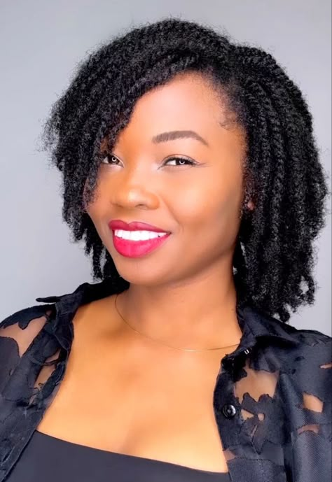 Short Afro Twist Braids, 4c Twists Natural Hair, Afro Twist Hairstyles, Natural Hair Ponytail, Afro Twist Braid, Short Hair Twist Styles, Short Box Braids Hairstyles, Natural Twists, Protective Hairstyles For Natural Hair