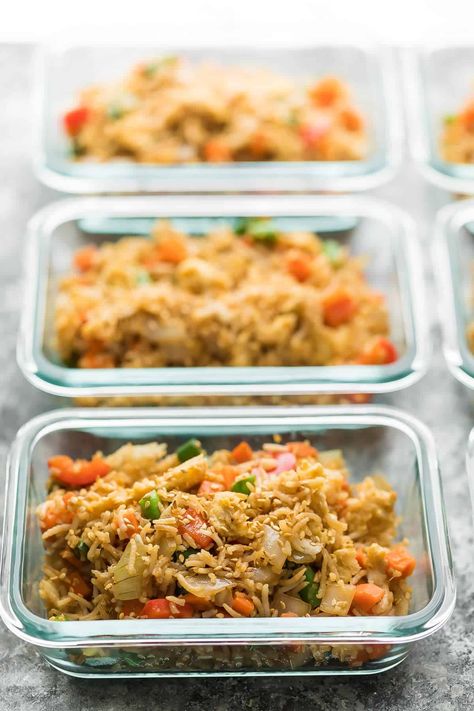 Fried Rice Meal Prep, Rice Variations, Meal Prep Vegetarian, Easy And Healthy Meal Prep, Rice Meal Prep, Sweet Peas And Saffron, Vegetarian Fried Rice, Clean Meal Prep, Homemade Fajita Seasoning