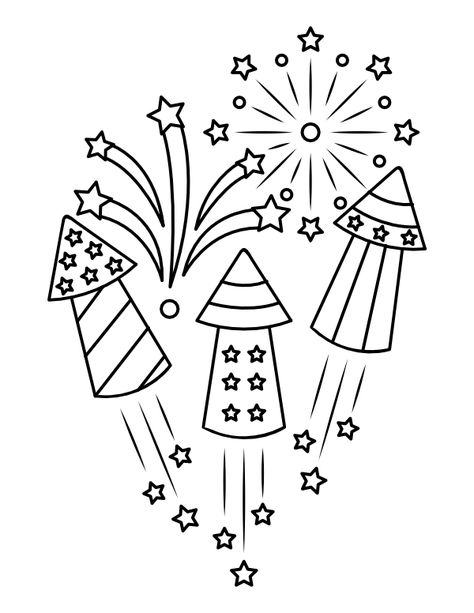 Printable Fourth Of July Fireworks Coloring Page Fourth Of July Drawings Ideas, Easy Firework Drawing, Drawing Of Fireworks, Fourth Of July Drawings, Fireworks Coloring Pages, 4th Of July Drawings, July Coloring Page, Fourth Of July Coloring Pages, Fourth Of July Art