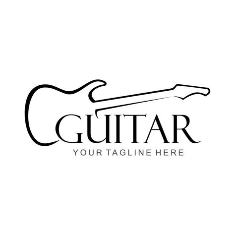 guitar vector logo Guitar Logo Design, Logo Club, Guitar Vector, Guitar Logo, Rock Band Logos, Wine Logo, Typographic Logo Design, Center Logo, Word Fonts