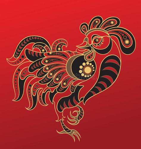 Chinese horoscope. Year of the rooster. Rooster in decorative style. The vector , #AD, #rooster, #Rooster, #decorative, #Chinese, #horoscope #ad Rooster Photo, Chinese Zodiac Rabbit, Zodiac Sign Quiz, Rooster Vector, Chinese Zodiac Tiger, Chinese Horoscope, Metal Rooster, Year Of The Monkey, Chinese Zodiac Signs