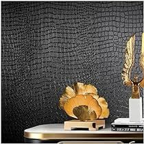 Black Peel And Stick Wallpaper, Crocodile Wallpaper, Peel Off Wallpaper, Paper Texture Wallpaper, Black Textured Wallpaper, Off Wallpaper, Powder Room Wallpaper, Black Accent Walls, Cabinet Bedroom