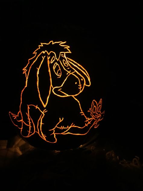 Eeyore Pumpkin Carving, Eeyore Pumpkin, Fake Pumpkins, Pumpkin Stencil, Carving Ideas, Silhouette Art, Pumpkin Carving, Pumpkins, Carving