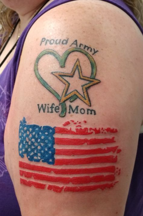 Army Tattoos For Women Military, Air Force Mom Tattoo, Army Mom Tattoos, Army Wife Tattoos, Wife Tattoos, Military Boyfriend, Tattoos For Dad Memorial, Proud Army Mom, Tattoo For Boyfriend