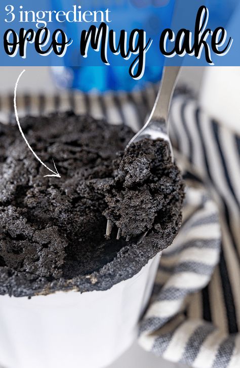 3 Ingredient Mug Cake (Oreo!) - Cooking With Karli Oreo Mug Cake Recipe, Chocolate Cake For One, Oreo Mug Cake, Oreo Mug, 3 Ingredient Mug Cake, Single Serve Cake, Cake Oreo, Cooking With Karli, Delicious Chocolate Cake