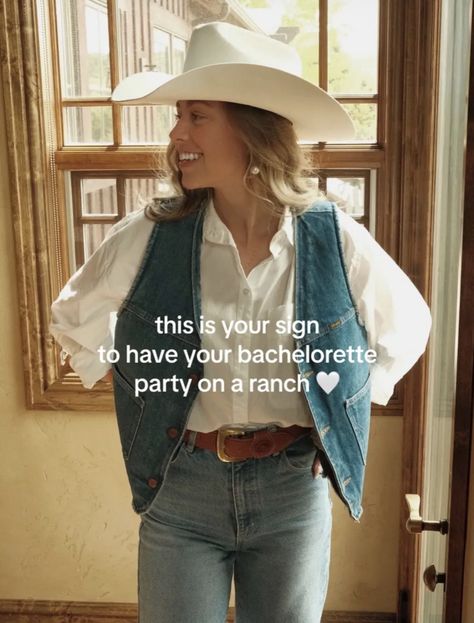 Casual Bachelorette Party Ideas, Dude Ranch Bachelorette, Dude Ranch Bachelorette Party, Ranch Bachelorette, Bachelorette Party Lake Weekend, Western Bachelorette Party Outfits, Bachelorette Party Lake, Bachelorette Aesthetic, Bachelorette Cowgirl