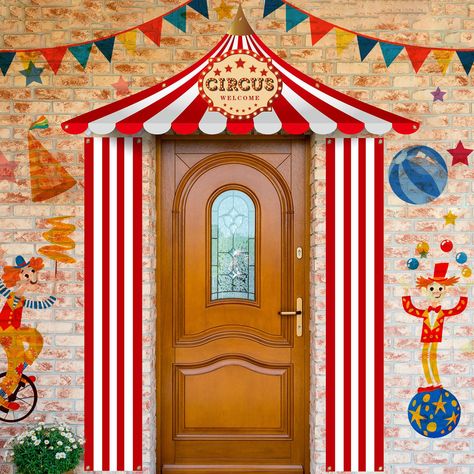 Circus Cubicle, Circus Ticket Booth, Circus Entrance Decoration, Circus Tent Background, Vintage Circus Theme The Prop Factory, Carnival Party Decorations, Carnival Decorations, Circus Decorations, Halloween Circus