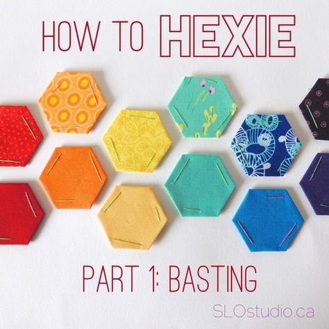 Hexagon Quilt Tutorial, Hexie Quilts Patterns, Paper Piecing Tutorial, Paper Shape, Hexagon Patchwork, Sewing Patchwork, Hexie Quilt, English Paper Piecing Quilts, Quilt Tutorial