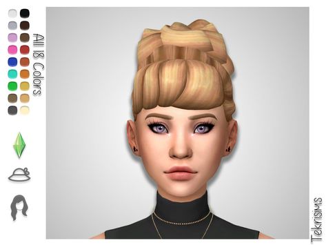 TekriSims' Cinderella Bun (Realistic) Cinderella Bun, Rogue Hair, Cinderella Hair, Disney Challenge, Curly Updo, Honey Hair, Sims4 Cc, Sims 4 Cas, Sims Community