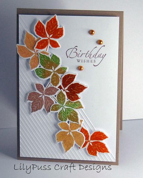 Autumn Cards, Leaf Cards, November Birthday, Have A Lovely Day, Making Greeting Cards, Beautiful Handmade Cards, Thanksgiving Cards, Lovely Day, Fall Cards