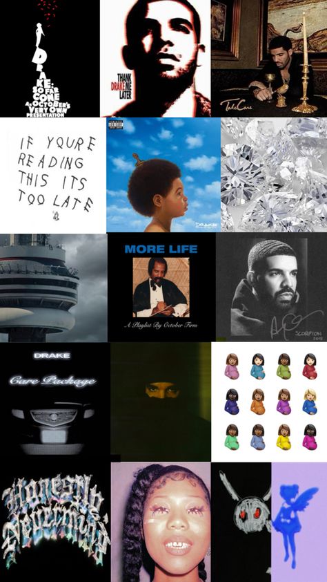 Drake collage Drake Collage, Drake Playlist, Album Collage, Drakes Album, Drake Photos, Drake Drizzy, Photo Collage, Aesthetic Art, Drake