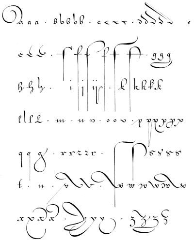 Julien Chazal Flemish Cursive Majusculec Typography Alphabet Cursive, Calligraphy Roman Numerals, Batarde Calligraphy, Different Calligraphy Styles, Beautiful Fonts Alphabet, Flourished Calligraphy Alphabet, Flourished Letters, Calligraphy Alphabet Fonts, Calligraphy Reference