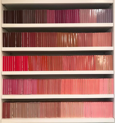 Kylie’s Lip Kit wall in her home office! 😍 Kylie Cosmetics Office, Office Wall Colors, Her Home Office, Lip Shades, Celebrity Closets, Office Aesthetic, Kylie Lips, Kylie Lip Kit, Closet Tour