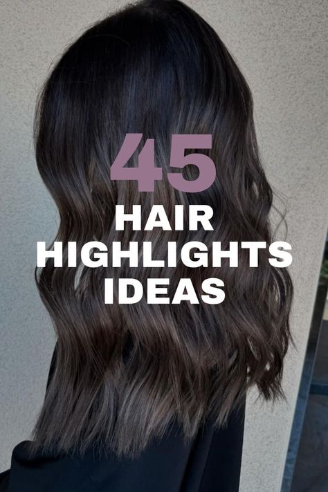 A medium to long hairstyle with subtle highlights and loose waves, ideal for a soft and elegant appearance. Dark Brown Hair With Dimension, Brown Hair With Dimension, Hair With Dimension, Hair Highlights Ideas, Sandy Blonde Hair, Natural Looking Highlights, Highlight Ideas, Red Blonde, Hair Highlight