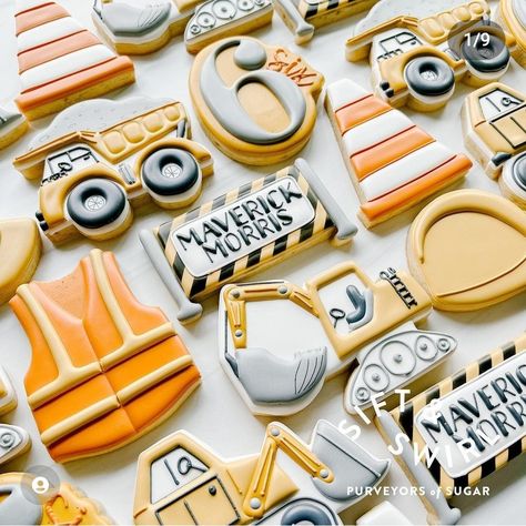 Dump Truck Cookies Decorated, Excavator Cookies Decorated, Excavator Cookies, Construction Sugar Cookies, Construction Cookies Decorated, Construction Theme Cookies, Construction Birthday Cookies, Dump Truck Cookies, Cuba Party