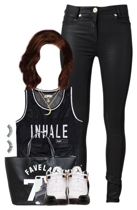 "TaMia" by ilovenuttelacats ❤ liked on Polyvore featuring Versace, Givenchy, Audiology and Napoleon Perdis Extra Outfits, Tank Outfit, Nike Outlet, Dope Fits, Relaxed Outfit, Chill Outfits, Dressy Casual, Dope Outfits, Swag Outfits