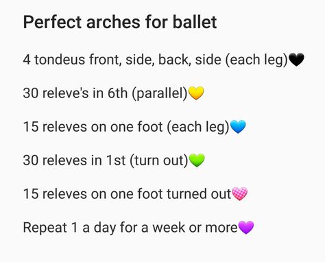 Repeat once a day for a week or more and you will have perfect stong feet for pointe. #releve #pointe #feet #arches #calf #strongarches #ballet #vagonavaballet #balletfeet #balletarches Ballet Notes Aesthetic, Dance Feet Stretches, Feet Workout Ballet, Flexible Feet Stretches, Feet Flexibility Stretches, Pointe Strengthening Exercise, Dancer Feet Exercises, Pointe Tips For Beginners, Feet Stretches For Dancers