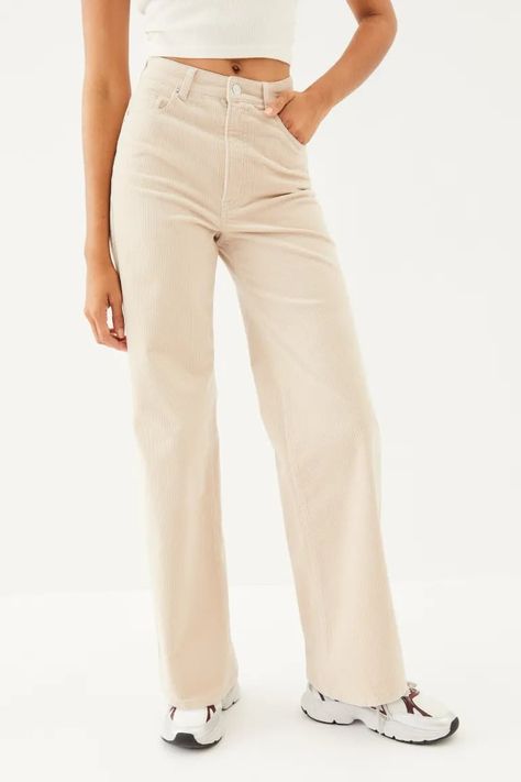 H&M Corduroy Pants Beige Corduroy Pants, White Corduroy Pants, Corduroy Wide Leg Pants, Silky Pants, Off White Pants, Shopping Wishlist, Striped Pant, Black Cropped Pants, Beige Pants