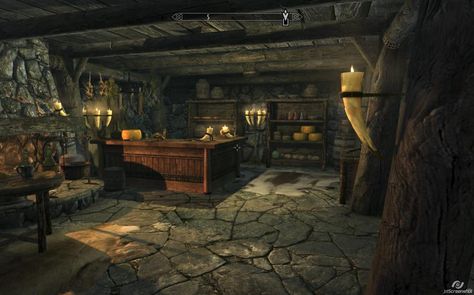 Riverwood Trader - The Elder Scrolls Wiki Skyrim House, Brushed Nickel Bathroom Lighting, The Thieves, Fantasy Rooms, Best Kitchen Designs, Paver Patio, Luxury House Designs, Home Repairs, Custom Lighting