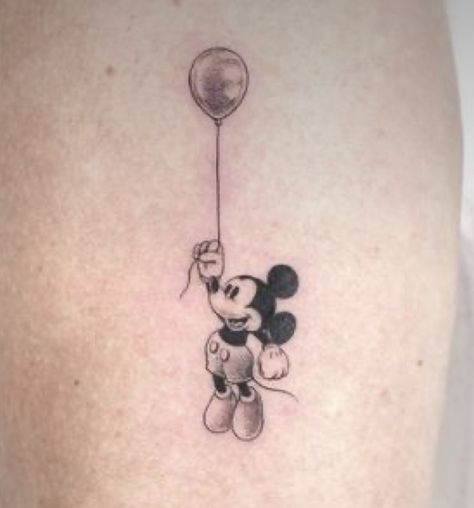 Mickey Mouse Small Tattoo, Classy Disney Tattoos, Best Disney Tattoos, Tattoo Ideas Mickey Mouse, Small Mickey Tattoo, Disney Ride Tattoo, Miky Mouse Tattoo, Mickey Tattoo Ideas, Unique Disney Tattoos