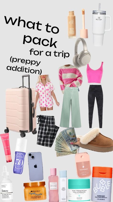 what to pack for a trip! (preppy addition)💗🌸💕🍉🥥👛💜🤍🦩🏖️🤭💘😄⚡☀️ Preppy Road Trip, Preppy Packing, Pack For A Trip, Preppy Things, Vacation Essentials, Thanksgiving Break, Girls Weekend, What To Pack, South Carolina