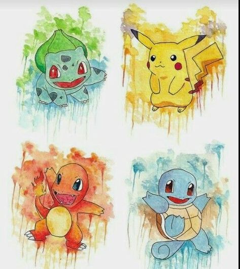 Pokemon Watercolor, Pikachu Drawing, Pokemon Painting, Pokemon Sketch, Pikachu Art, Pokemon Tattoo, Cute Pokemon Wallpaper, Canvas Painting Designs, Pokemon Drawings