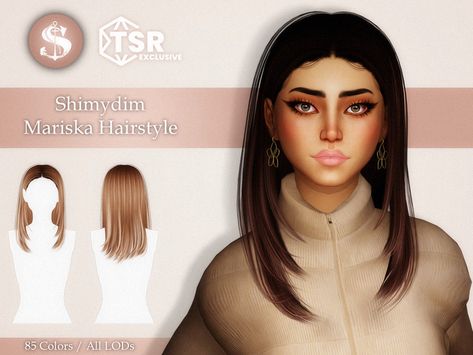 The Sims Resource - Mariska Hairstyle Sims 4 Cc Hair, Sims 3 Cc Finds, Straight Hairstyles Medium, Cc Hair, Hair Tuck, Pelo Sims, Female Hair, All Hairstyles, Blowout Hair