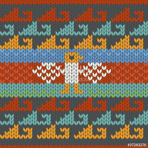 Vector: Seamless traditional Peru knitting pattern Fair Isle Chart, Sock Knitting Patterns, Fair Isle Pattern, Fair Isle Knitting, Tapestry Crochet, Pattern Vector, Crochet Chart, Knitting Charts, Beautiful Knitting