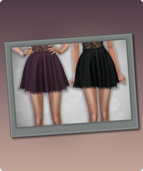 Sims 4 Lucy Skirt. A lace skirt in 13 colors. Base Game Compatible New Mesh All Lods HQ Compatible Shadow, Specular, and Normal Maps Custom Thumbnail Play Tested Everyday, Formal, Party, and Hot Weather Outfit Categories Not Allowed for Random Filesize: 4 MB Type: Bottoms Recoloring Allowed: Yes – Do not include mesh Polycount LODContinue reading "Lucy Skirt. By Pipco" #clothing #female_clothing #party #sims #sims4 #formal Sims 4 Cc Party, Outfit Categories, Tattered Skirt, Sims 4 Clothes Cc, Hot Weather Outfits, Sims 4 Cc Download, Clothes Cc, Party Outfit Ideas, Clothing Female