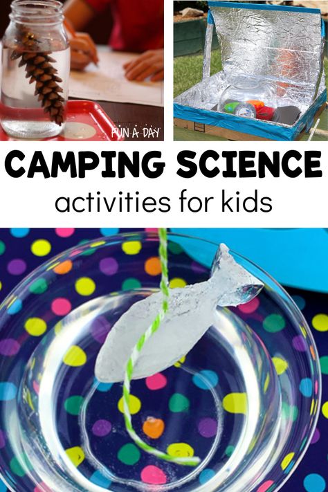 Camping Outdoor Activities Preschool, Hands On Camping Activities, Camping Science For Toddlers, Hands On School Activities, Camping Themed Science Experiments, Camping Theme Fine Motor Activities, Camp Science Experiments, Camping Stem Activities For Preschool, Science Themes For Preschool