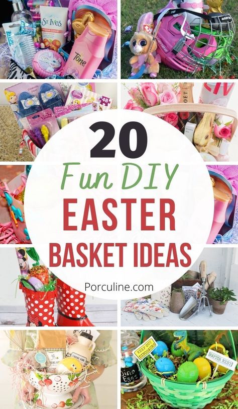 If you are looking for something fun, unique, and creative Easter basket ideas, then you've come to the right place! Here you will find 20 brilliant Easter basket ideas for all ages! #Easterbasket #Easter #DIYEasterbasket Diy Easter Baskets, Small Easter Gifts, Adult Easter Baskets, Unique Easter Baskets, Creative Easter Baskets, Unique Easter Gifts, Decorating Easter Baskets, Easter Crafts For Adults, Fun Easter Crafts