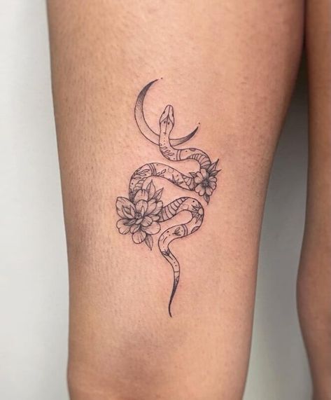 Best 30  feminine snake tattoo Snake Small Tattoos For Women, Elegant Snake Tattoos For Women, Tatoos Woman Powerful, Small Snake With Flowers Tattoo, Snake Tattoo On Back Women, Tattoo Ideas Powerful, 478 Tattoo, Elegant Snake Tattoo, Tattoos For Powerful Women