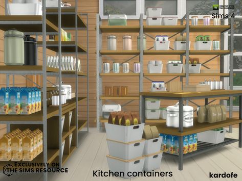 Sims 4 Kitchen, Pet Food Container, How To Store Potatoes, Sims 4 Clutter, The Sims 4 Packs, Pantry Shelving, Kitchen Containers, Sims 4 Downloads, Sims 4 Cc Furniture