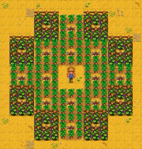 Sprinkler Stardew Valley, Sprinkler Layout Stardew Valley, Stardew Sprinkler Layout, Quality Sprinkler Layout Stardew, Stardew Valley Sprinkler Layout, Stardew Valley Garden, Stardew Valley Guide, Stardew Farm, Stardew Valley Layout