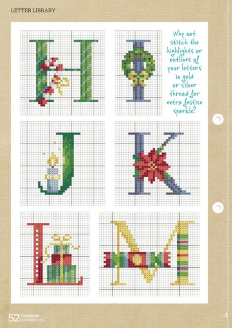 Christmas Cross Stitch Alphabet, Cross Stitch Alphabets, Cross Stitch Embroidery Patterns, Embroidery Patterns Ideas, Cross Stitch Gallery, Cross Stitch Alphabet Patterns, Cross Stitch Fonts, Holiday Cross Stitch, Cross Stitch Letters