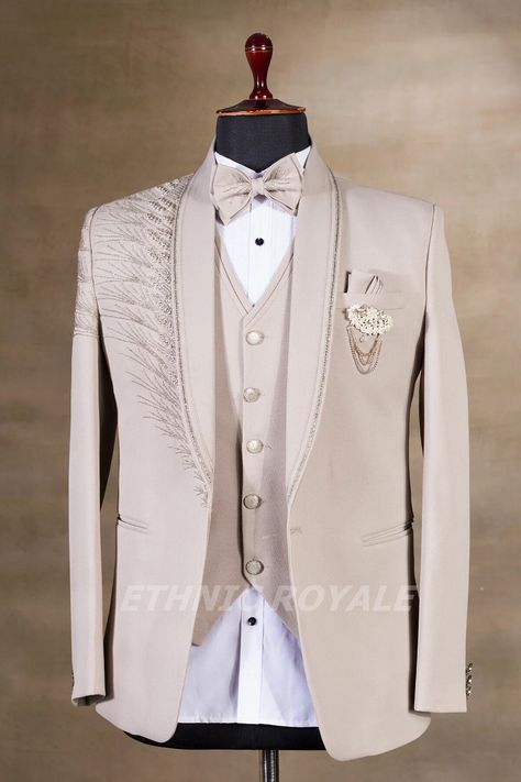 WEDDING TUXEDO BEIGE  Men, Men Tuxedo 3 piece beige, men dinner suit beige, groom wedding suit beige, groom tuxedo beige, men beige tuxedo Wedding Suit Beige, Beige Groom, Beige Tuxedo, Beige Suits For Men, Groom Wedding Suit, Stylish Boy Clothes, Suit For Men Wedding, Suit Beige, Men Tuxedo