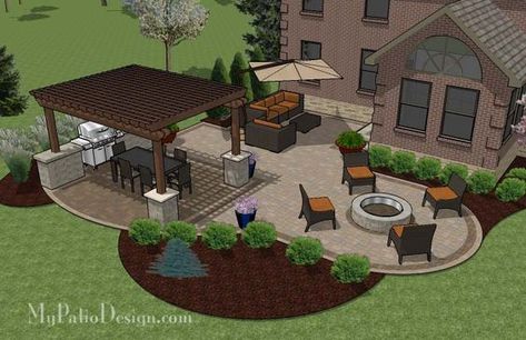 Patio Plan, Patio Areas, Patio Entertaining, Patio Plans, Backyard Sanctuary, Patio Grande, Paver Designs, Patio Layout, Concrete Patios