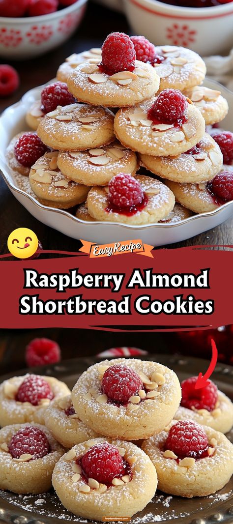 Enjoy the delightful combination of buttery shortbread, sweet raspberry jam, and a hint of almond in these elegant cookies. They're a perfect treat for afternoon tea or special occasions. #ShortbreadCookies #RaspberryAlmond #TeaTime Elegant Cookies, Almond Shortbread, Almond Shortbread Cookies, Chicken Cake, Raspberry Cookies, Buttery Shortbread, Raspberry Almond, Elegant Desserts, Desserts Recipes