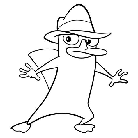 Follow this sketching guide to learn how to draw Perry the Platypus, Phineas and Ferb's pet in the animated series. Parry The Platypus Drawing, Phineas And Ferb Drawings, Platypus Sketch, 90s Cartoon Drawings, Perry The Platypus Tattoo, Perry The Platypus Drawing, Sketching Guide, Platypus Perry, Cartoon Crafts